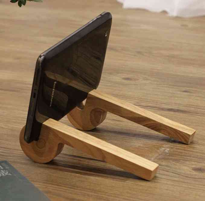 дървена скоба за държач за телефон