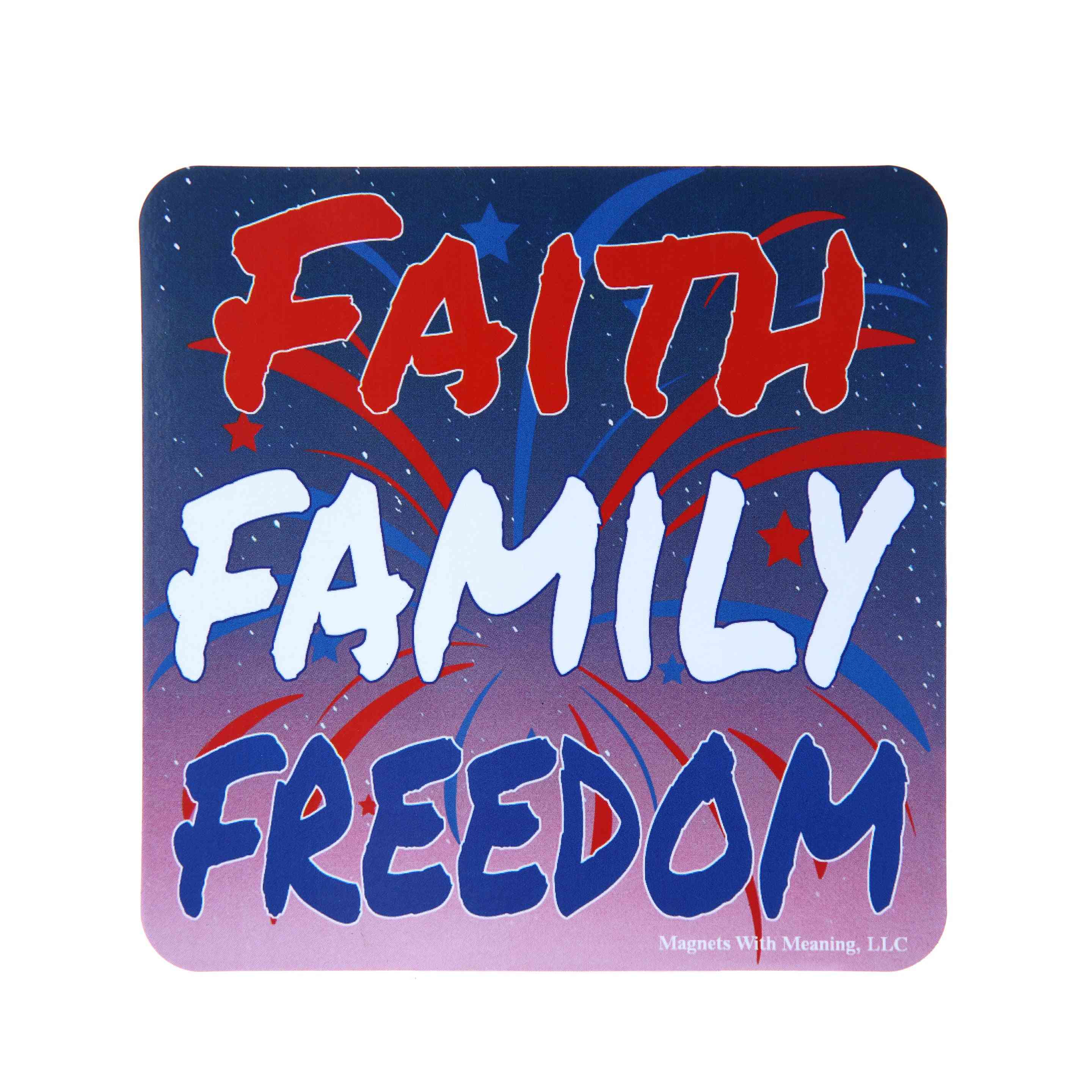 Liberdade da família da fé - ímã de geladeira
