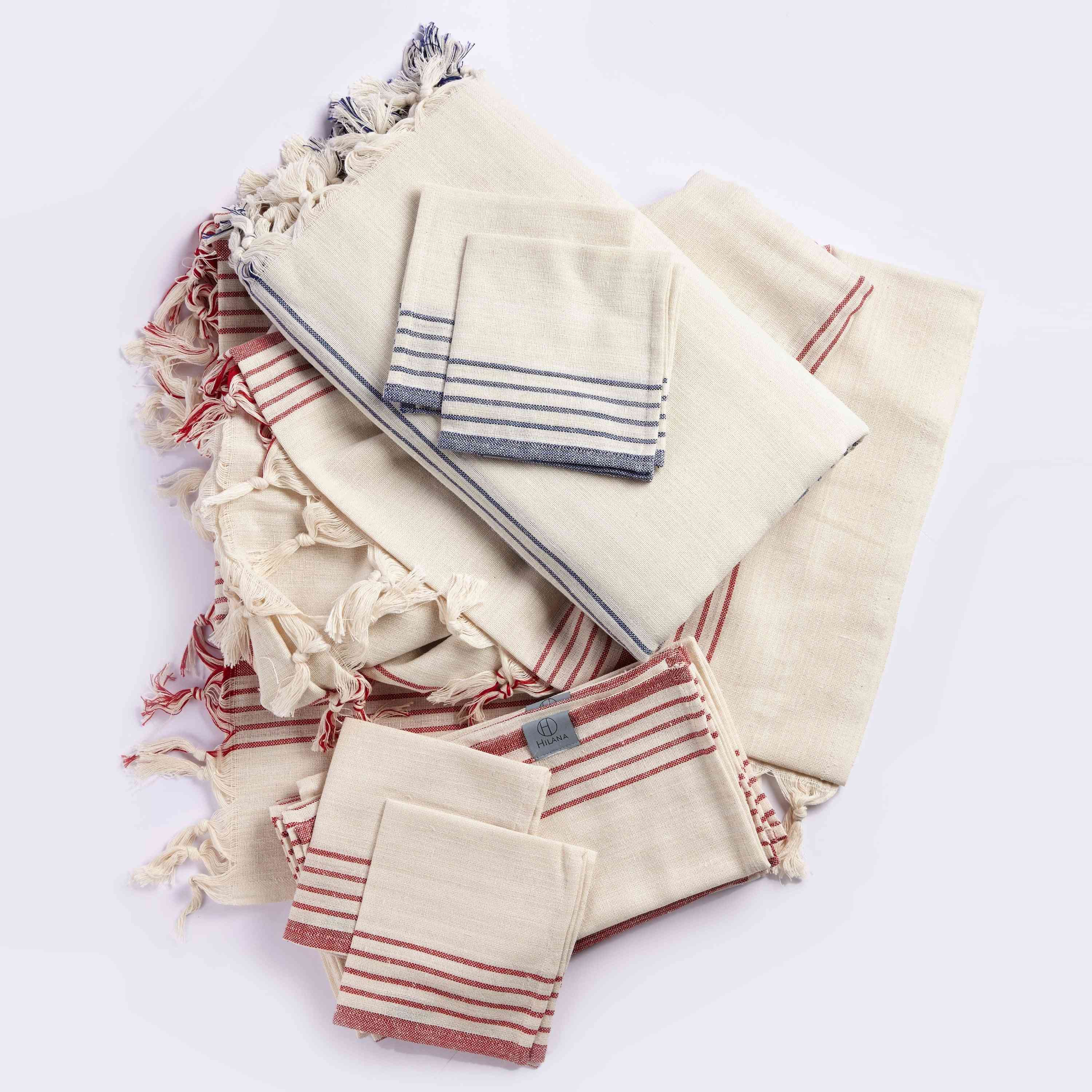 Cotton Woven- French Stripes Tablecloth Set