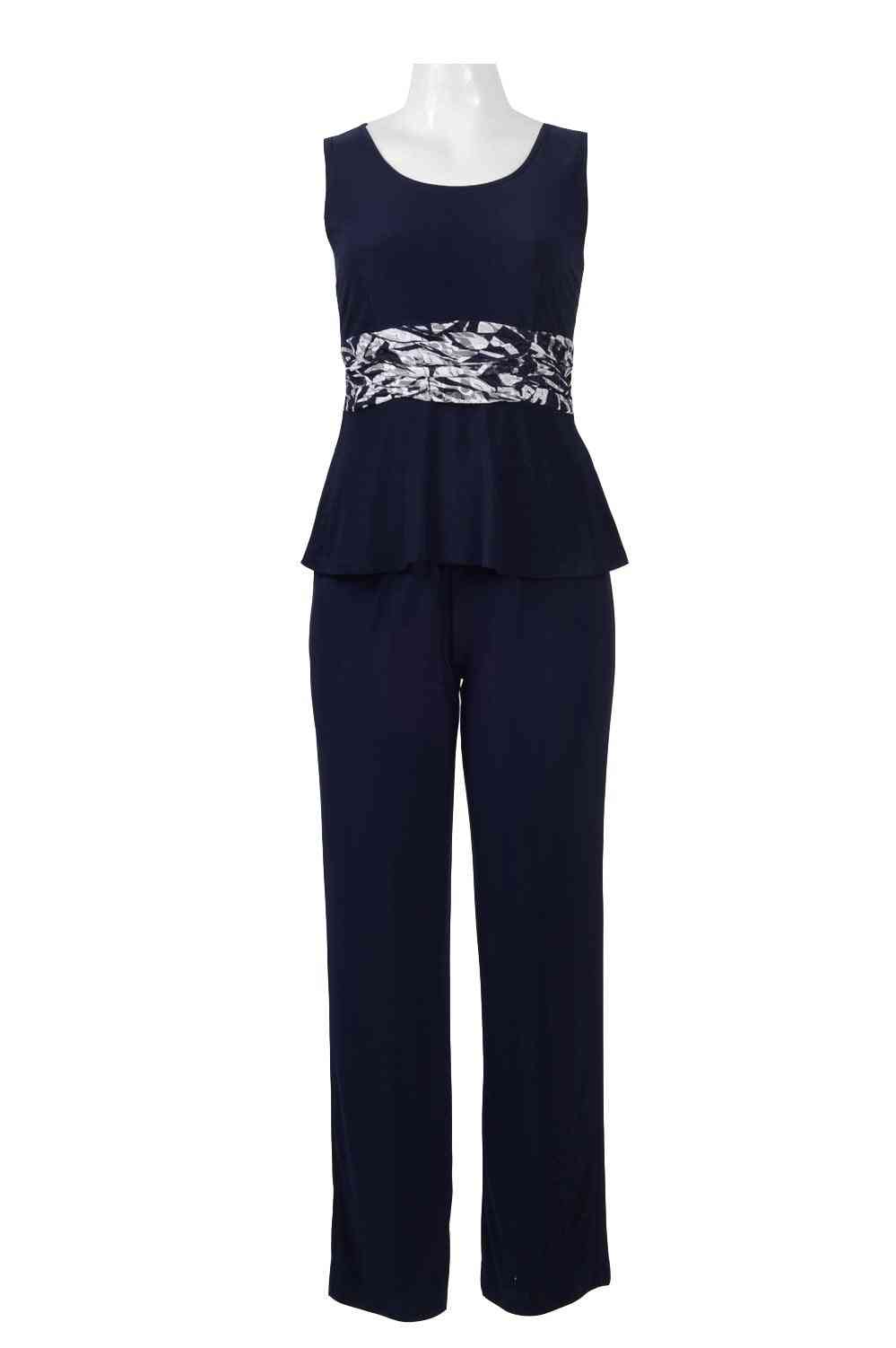 O-neck Sleeveless Popover Jersey Jumpsuit With Lace