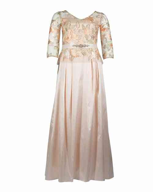 Lovely Pale Peach Taffeta A-line Gown