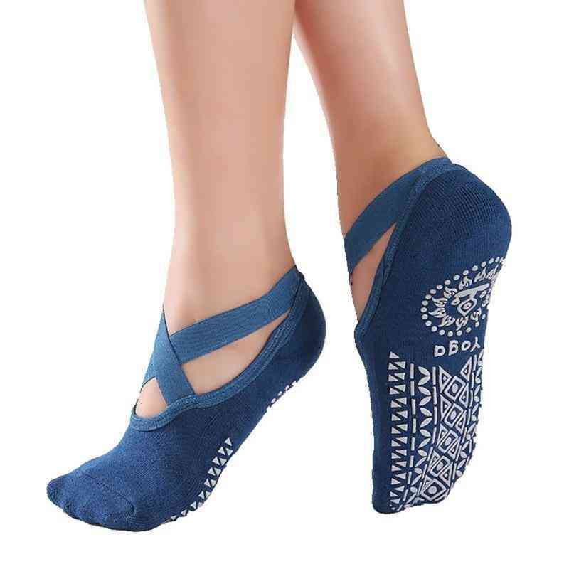 Women Anti-slip Cotton Yoga Socks, Bandage Ballet Sock
