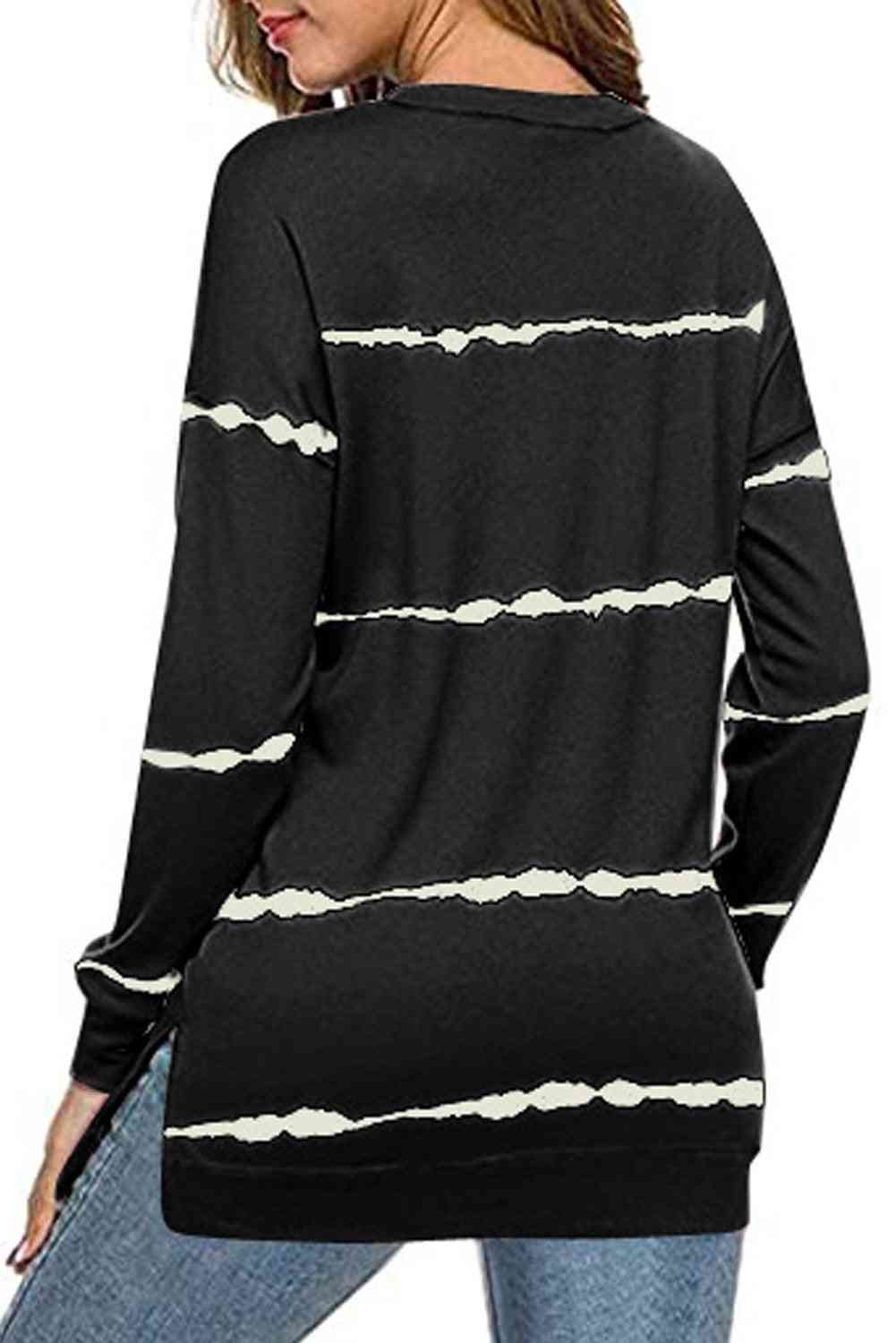 Womens Tie-dye Stripes Sweatshirt