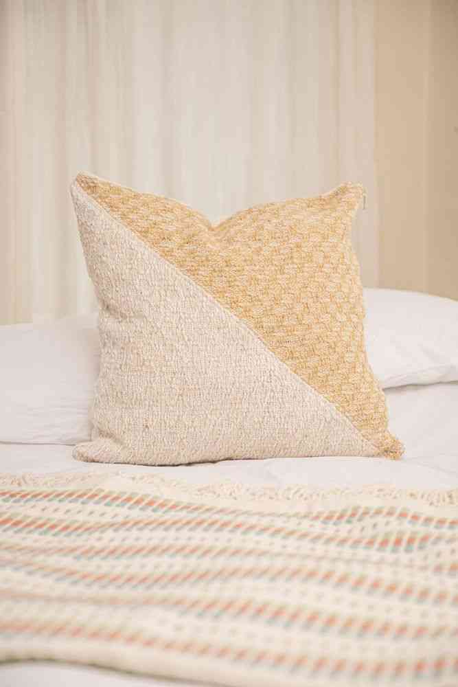 Diagonal Basic Pitaya Yellow + Cream Pillow