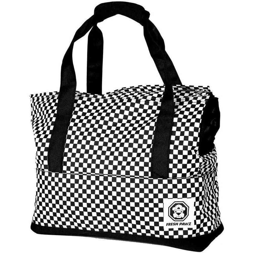 Checkerboard  Print Carrier Bag