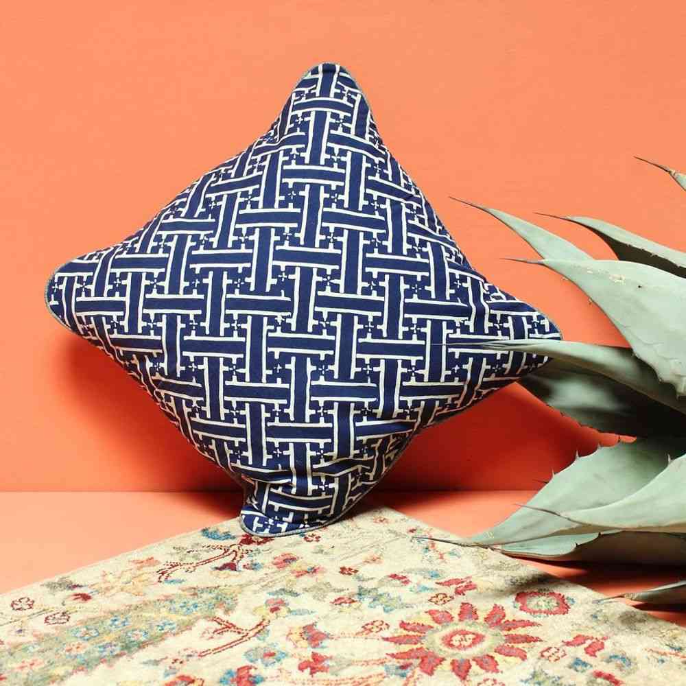 Hand-stamped Batik Weave Decorative Pillow