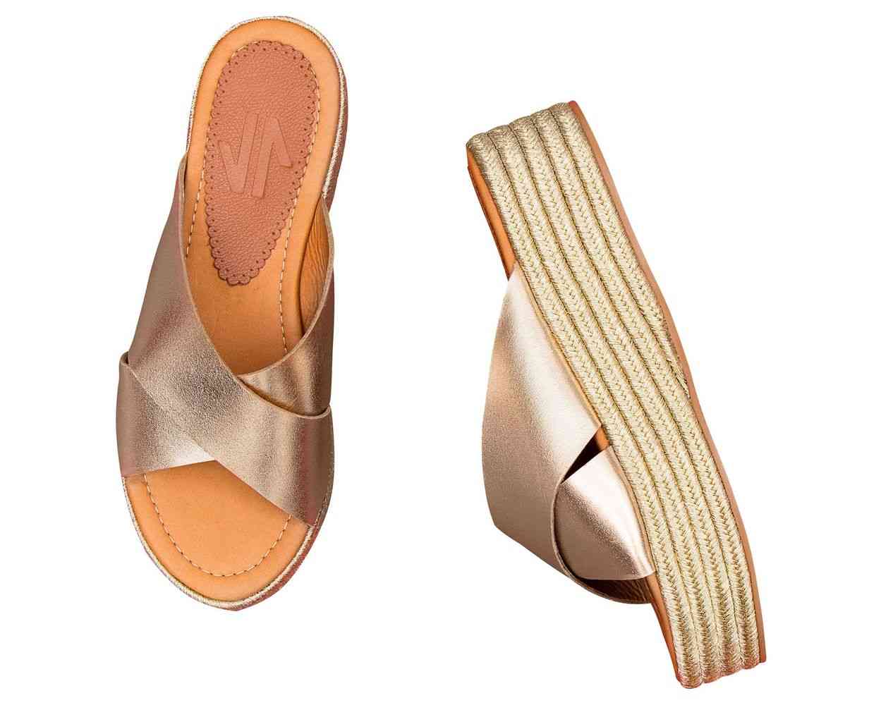 Espadrille Sandals Silvia Cobos Lace Up  Metallic Gold