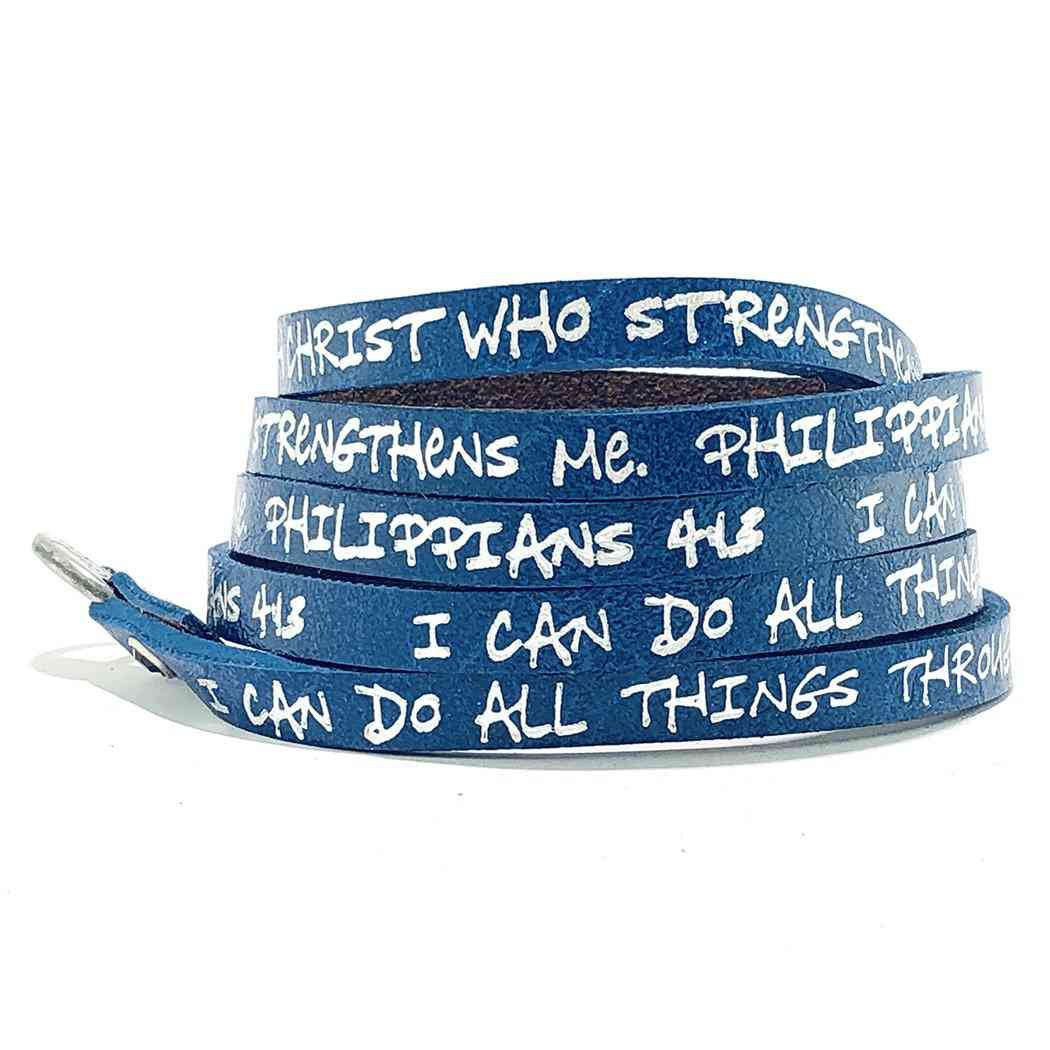 Bible Verse Wrap Around – Philippians 4:13 – Royal Blue