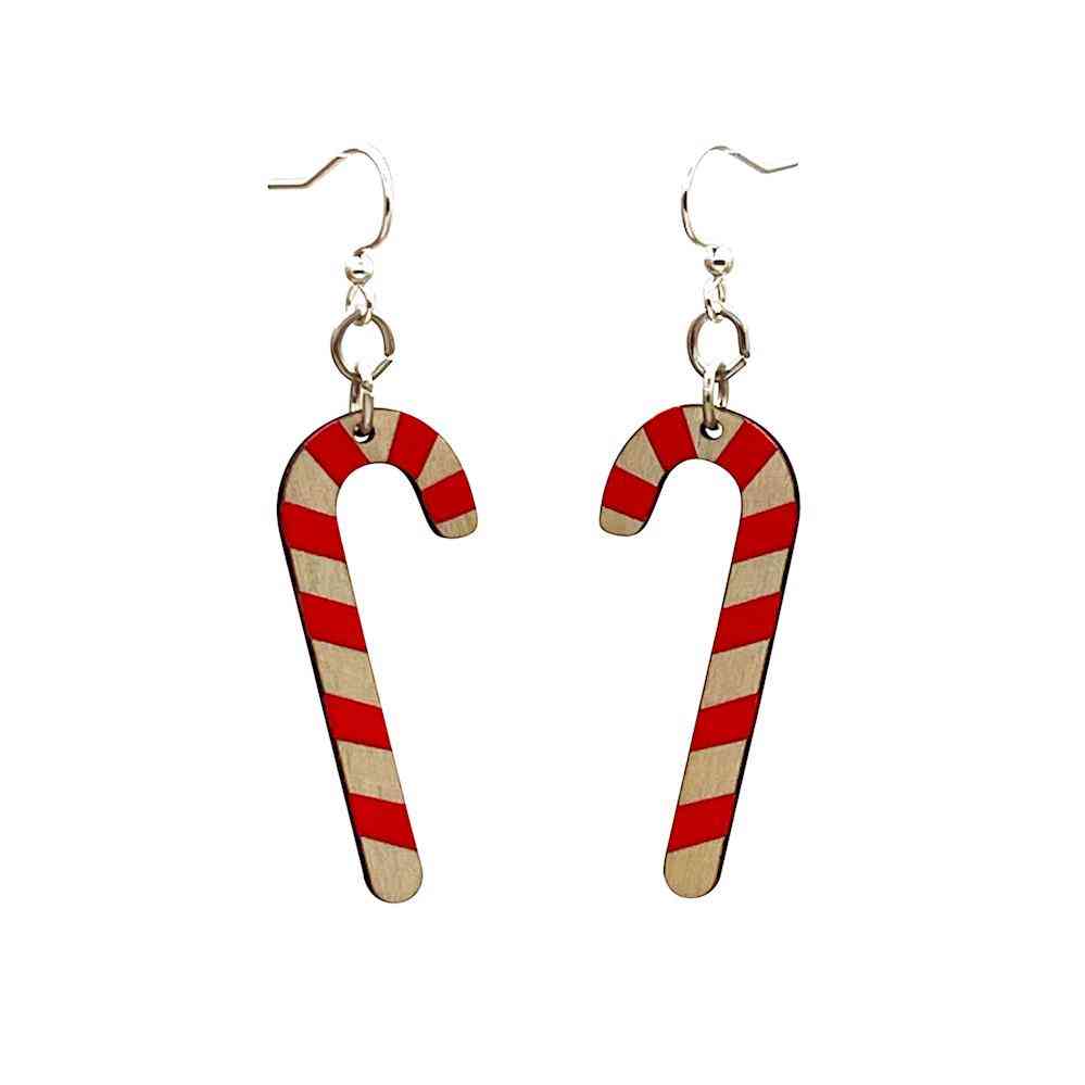 Candy Cane Pattern Designed Earrings