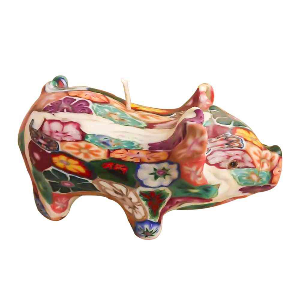Diseño de patrón de arco iris - vela de cerdo