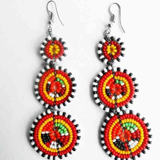 Handcafted Traditional Beaded Drop Earrings