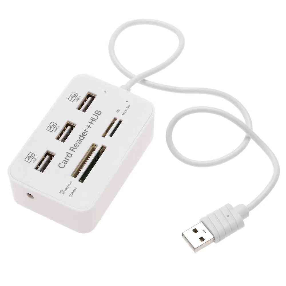 Hub USB 2.0 a 3 porte con lettore di schede
