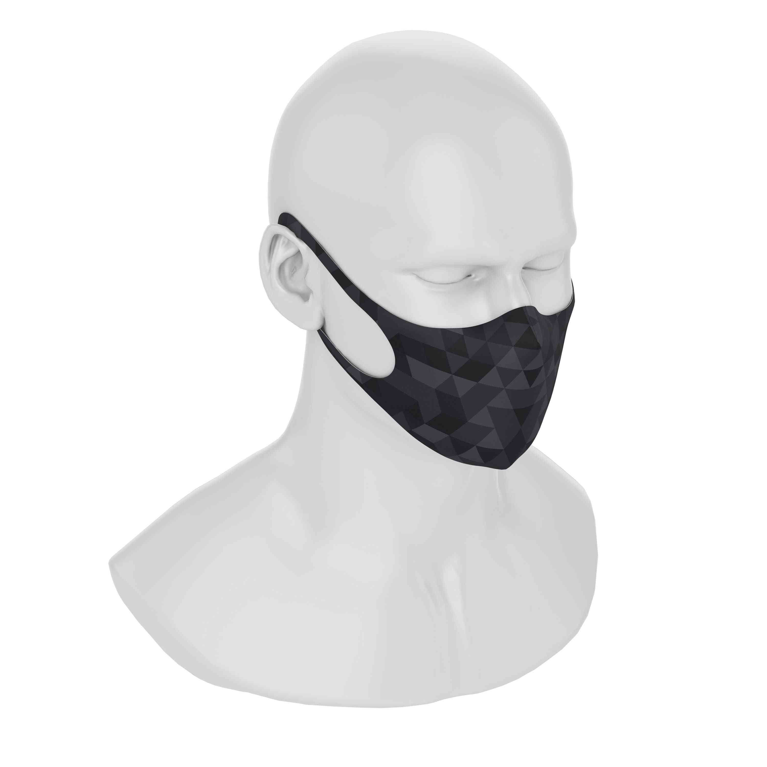 Masque facial design maskery-triangle de nuances noires