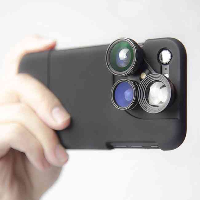Capa iphone 4 em 1 com lente de câmera