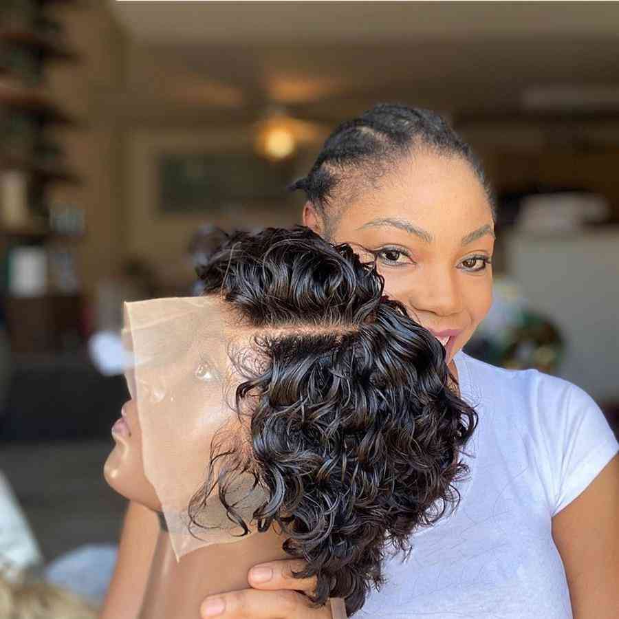 Pixie Cut Lace Frontal Human Hair -curly Wig