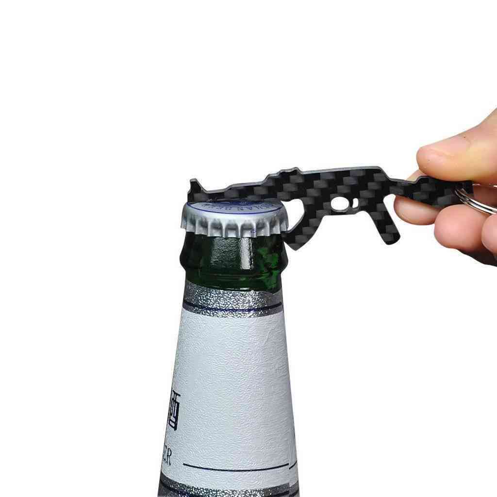 Chaveiro e abridor de garrafa em fibra de carbono real em formato de ak-47