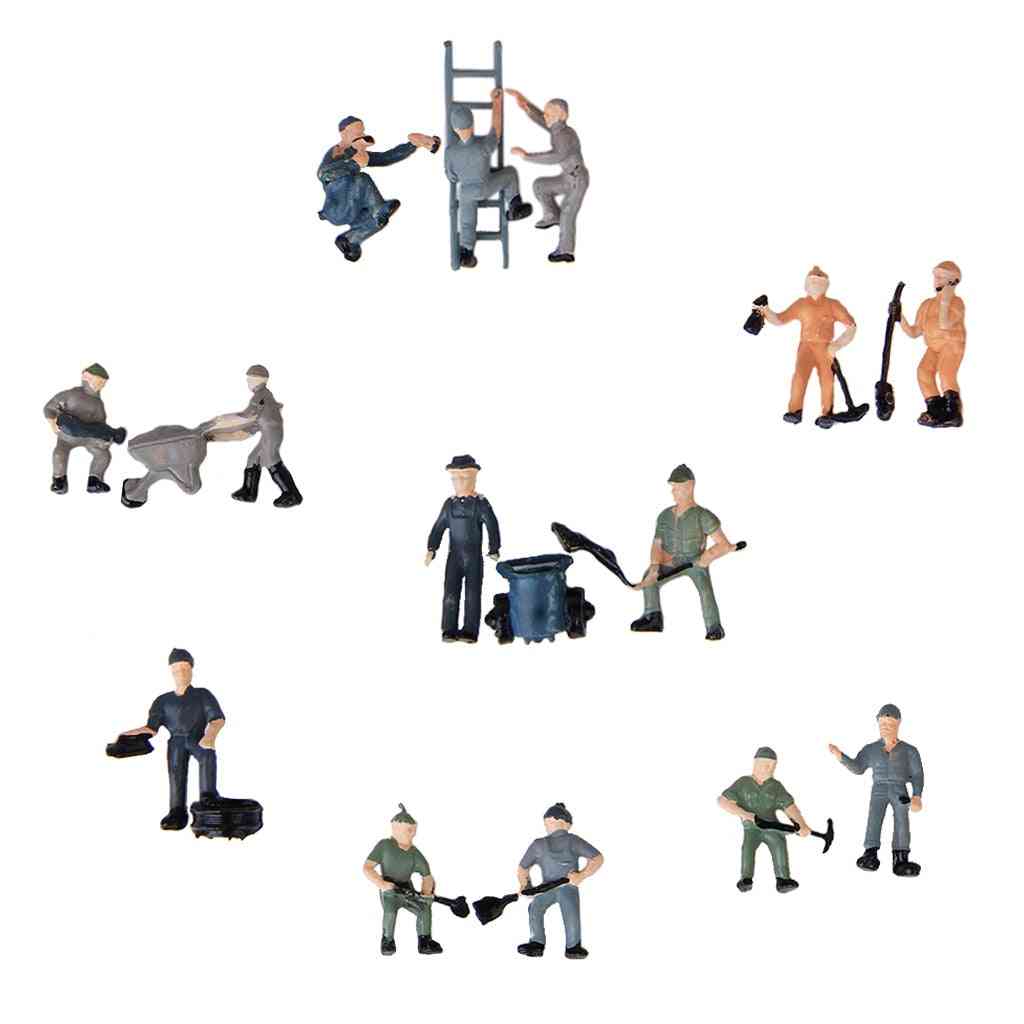 25pcs Miniature People Model Worker Figurines For Train Diorama Scenery Accessories