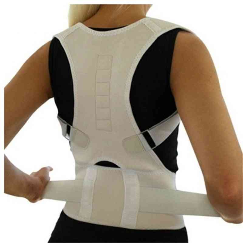 Adjustable Magnetic Posture Back Support Corrector Belt Band Brace Shoulder Lumbar Strap