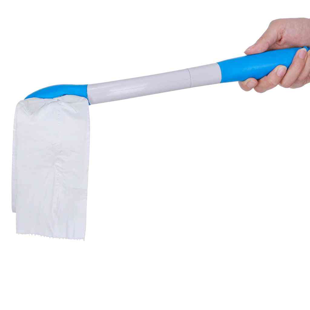 Parte inferior mango largo alcance comodidad limpiaparabrisas soporte de asistencia de limpieza automática agarre de papel higiénico para limpiar el baño
