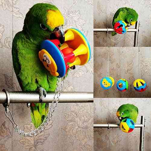 Cute Pet Bird Plastic Chew Ball Chain Cage Toy For Parrot