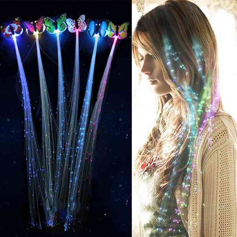 Peluca de fibra óptica luminosa de mariposa led de navidad