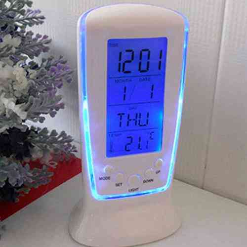 Calendrier numérique - led de température, réveil numérique avec rétro-éclairage bleu