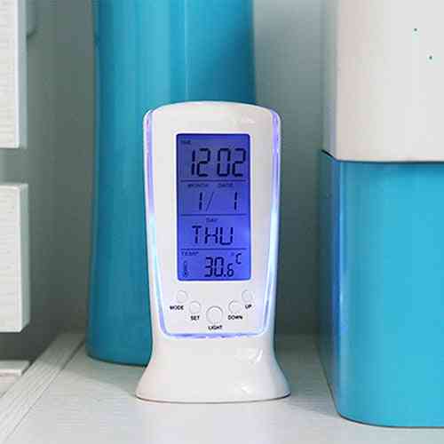Calendrier numérique - led de température, réveil numérique avec rétro-éclairage bleu