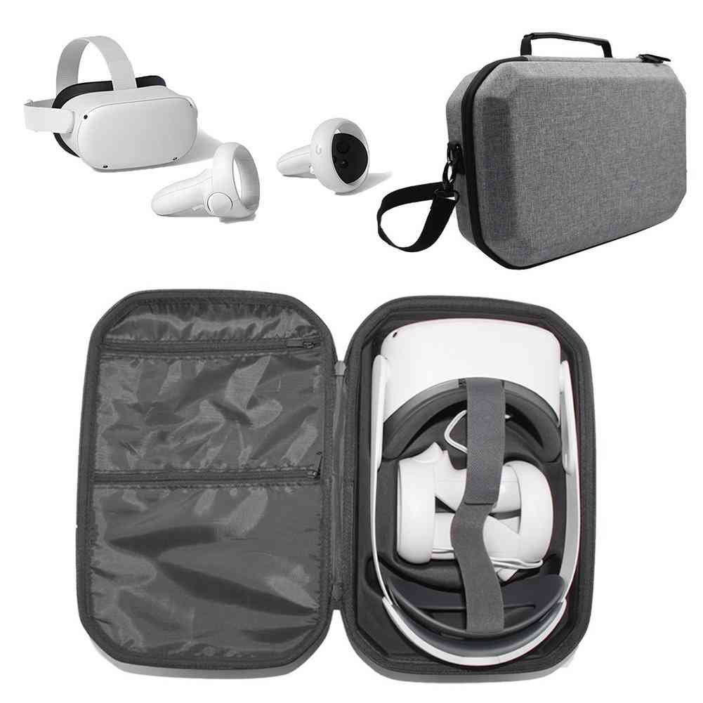 Vr Headset- Travel Carrying, Protective Case, Hard Storage Box Bag Accessory (gray)