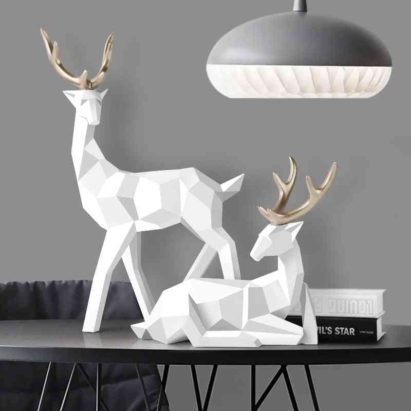 Deer Statue- Resin Reindeer, Nordic Figurines For Home Decoration