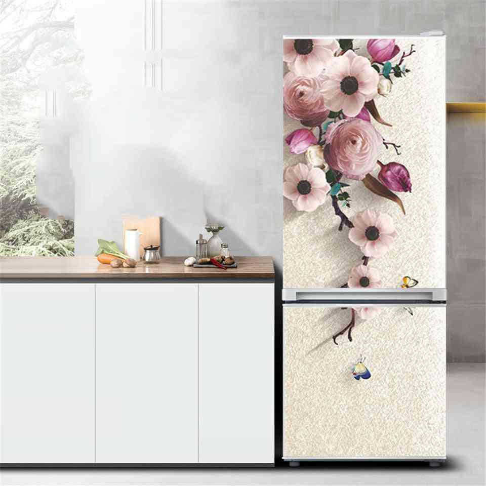 Flower Refrigerator Sticker Pvc Peel And Stick Wallpaper