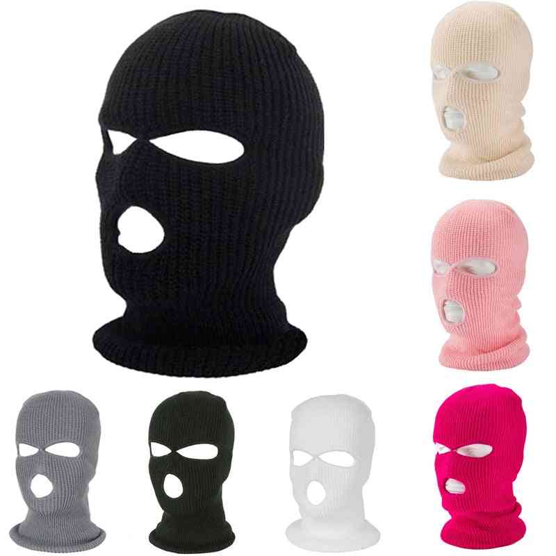 3-hole Balaclava, Full Face Cover, Knit Winter Face Masks