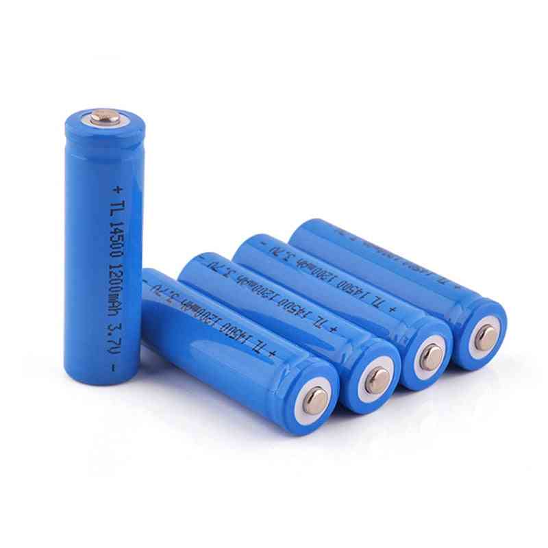 2pcs East Fire Aa 14500 1300mah 3.7 V Lithium Ion Rechargeable Batteries