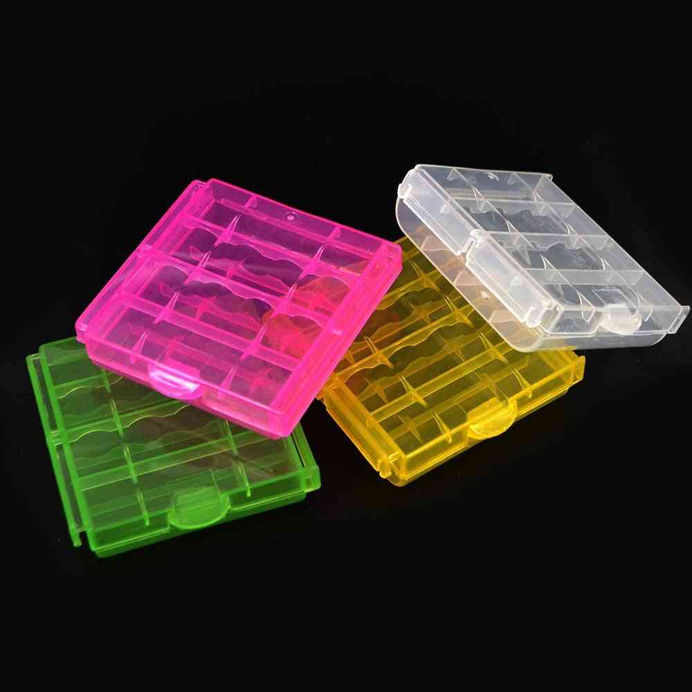 Colorful Plastic Case Holder Storage Box Cover For 10440 14500 Aa Aaa Battery