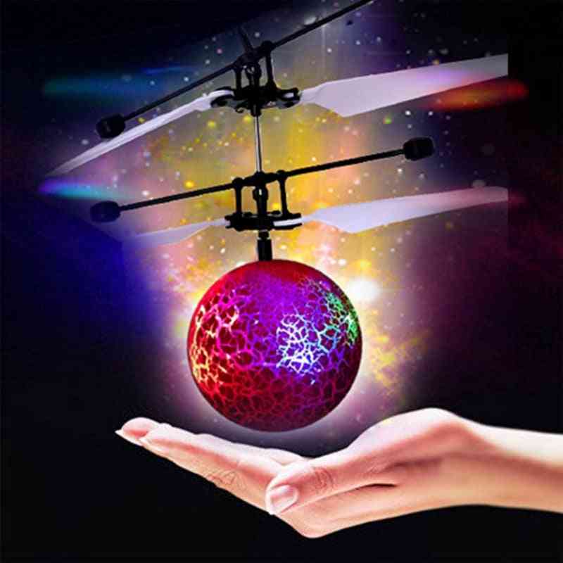 Ball Helicopter- Drone Flying, Flash Led Lighting Toy For Kid  (red)