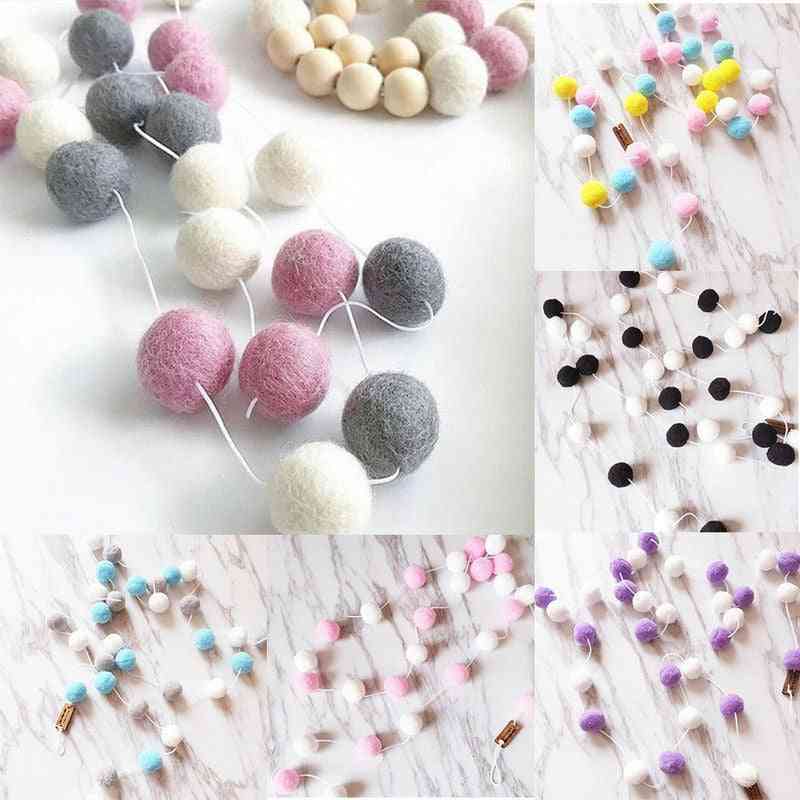 Hanging String, Wool Felt Balls For Home Wall Decoration