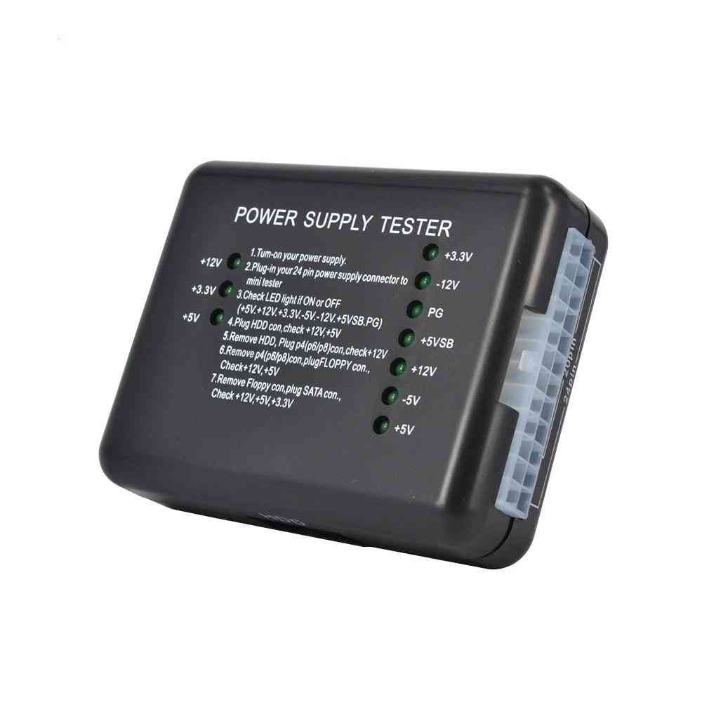 Power Supply Tester Checker Led, Psu Atx Sata Hdd Meter Measuring For Pc Compute 12v 5v 3.3v