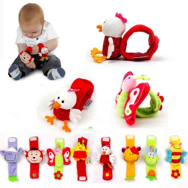 Hand Wrist Watch's Strap- Soft Animal Rattles, Learning Toy For Baby
