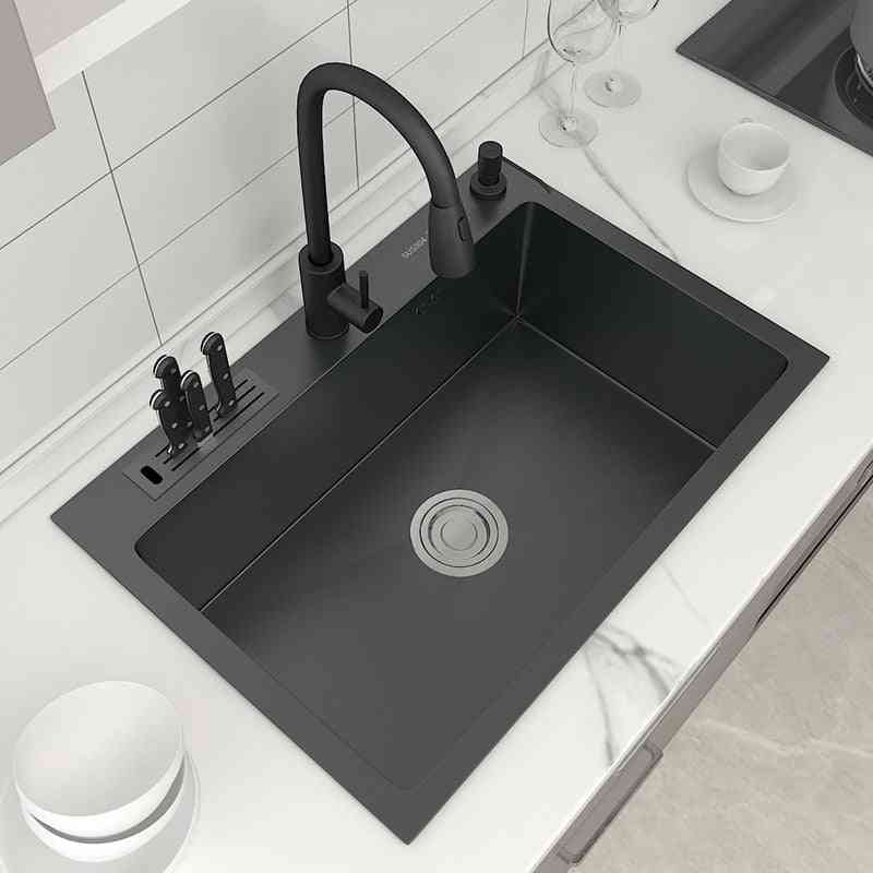 Stainless Steel- Top Mount Kitchen Sink, With Knife-holder, Single Bowl, Wash Basin