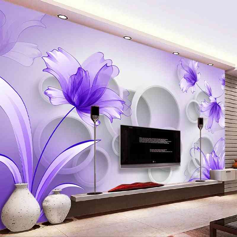 Painting Lily Flowers Modern Fashion 3d Background Wall Cloth Wallpaper