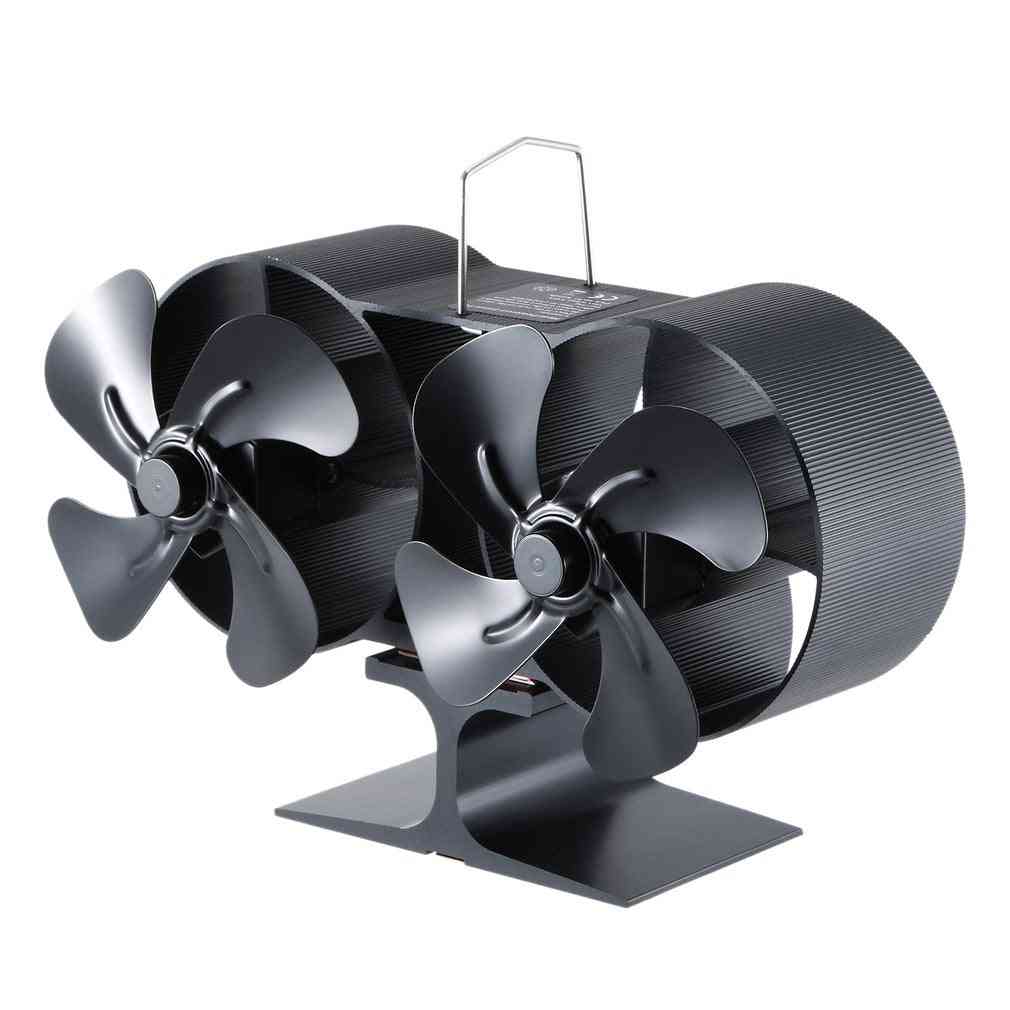 Wood Burning- Real Hot, Thermal Power, Small Fireplace Fan  (black)