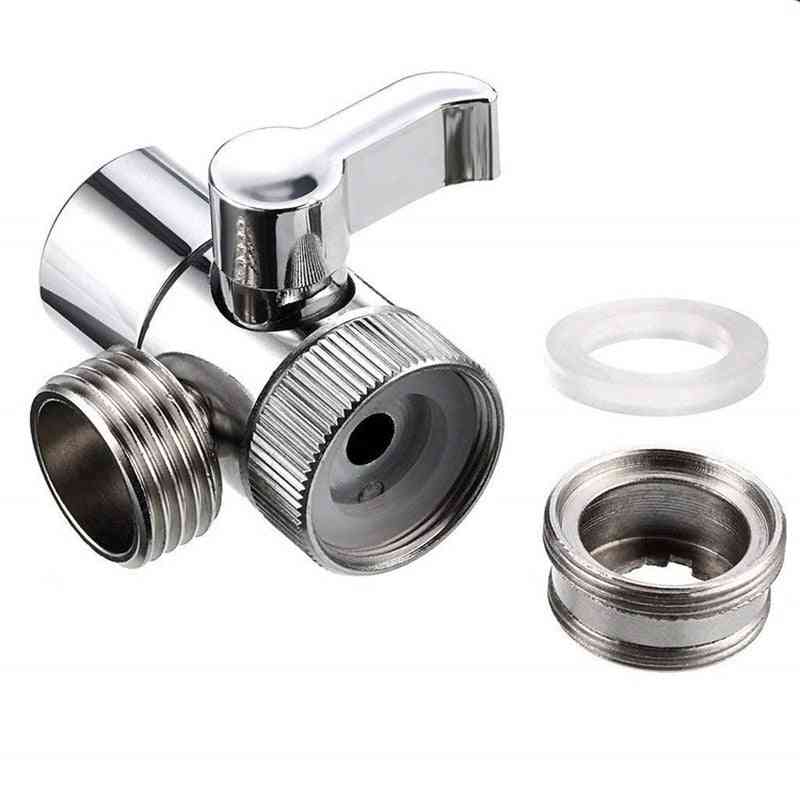 Diverter Sink Water Tap, Faucet Valve Splitter, Adapter Accessories (silver)