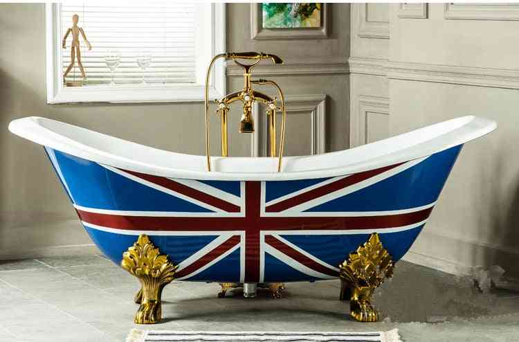 Cupc Approval Freestanding Iron Indoor Bathtub Cast Double Slipper Tub