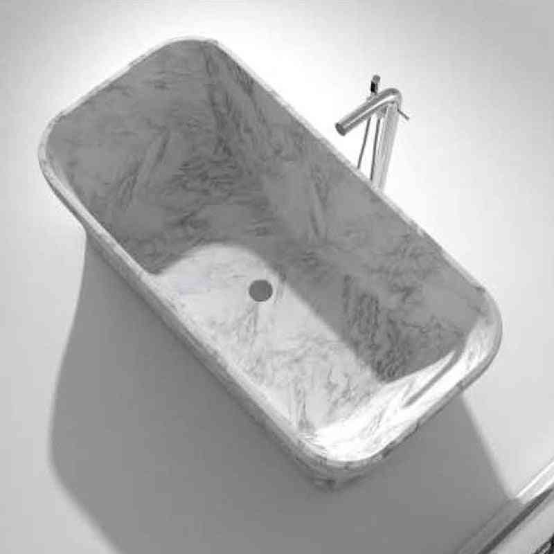 Bathroom Rectangular Solid Surface Matt Freestanding Bathtub