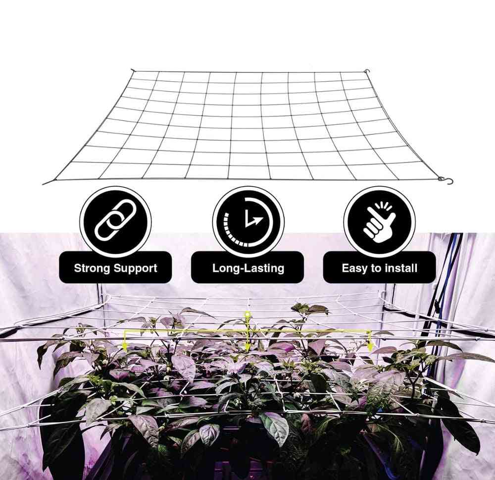 Mriežka mriežka sieťovina podpora rastlín elastická sieť s háčikmi pre vnútorné pestovateľské stany box