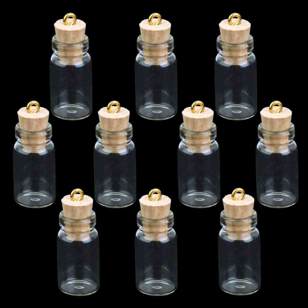 Sticle de sticla mini- flacoane mici, dop de pluta, in miniatura transparent, borcane de sticla