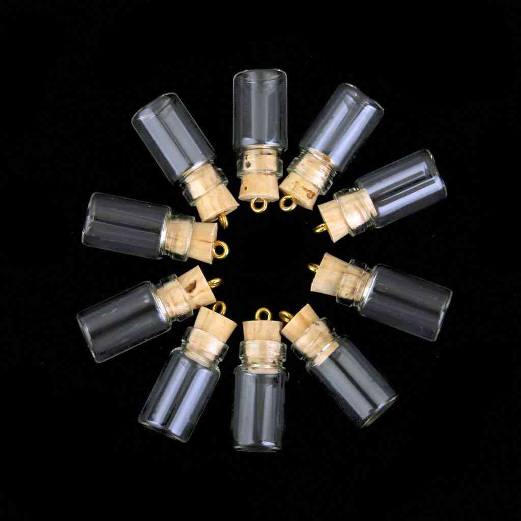 Sticle de sticla mini- flacoane mici, dop de pluta, in miniatura transparent, borcane de sticla