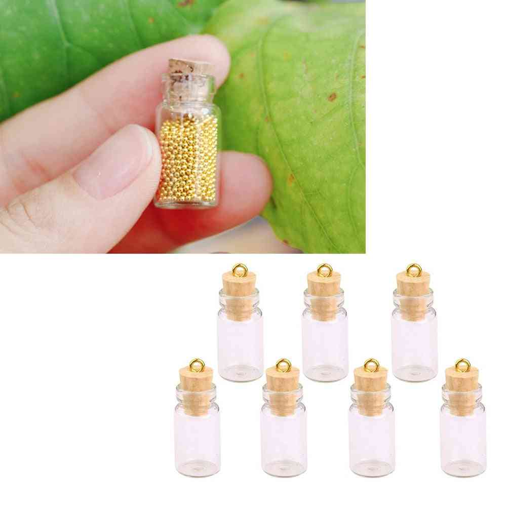 Mini Glass Bottles- Small Vials, Cork Stopper, Miniature Clear, Glass Jars