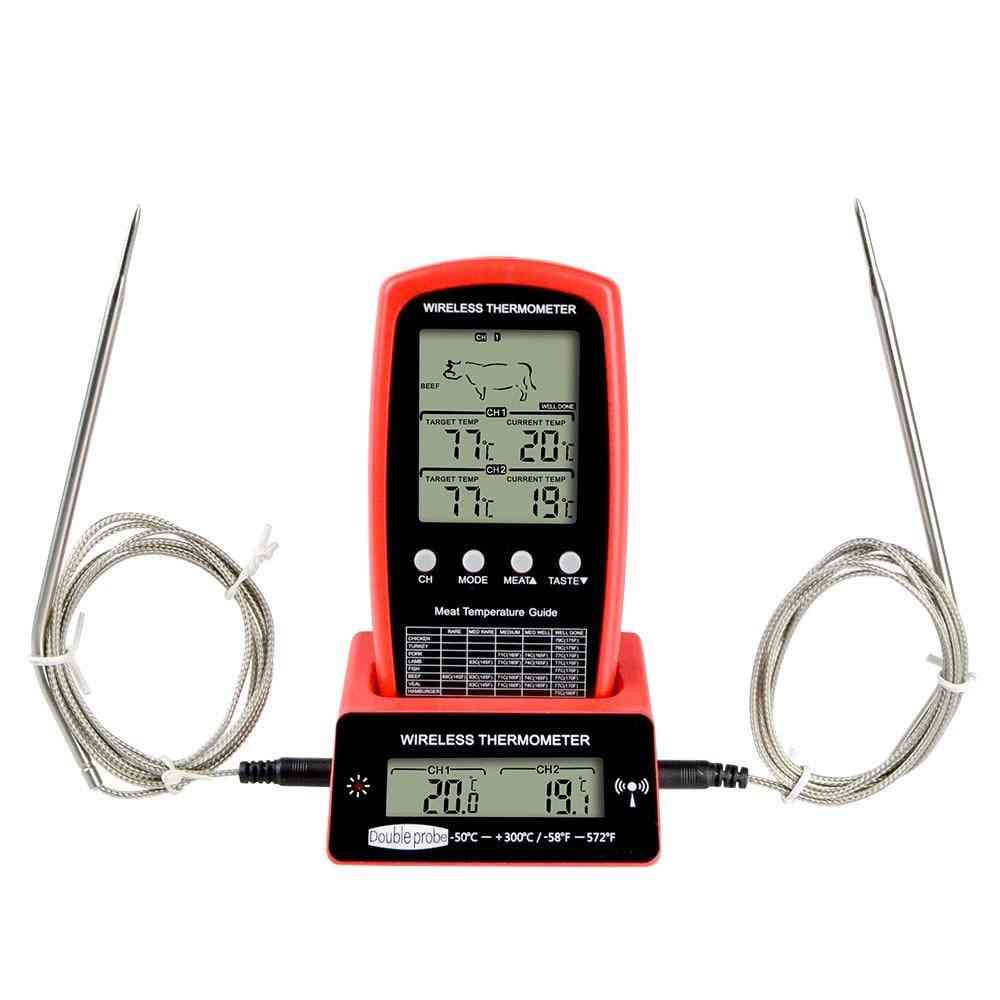Wireless Remote Meat Thermometer, Dual-probe Digital Cooking Oven