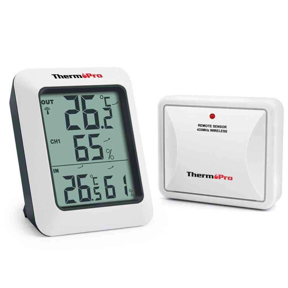 Wireless Digital Indoor/ Outdoor Thermometer, Monitor With Temperature Humidity Meter
