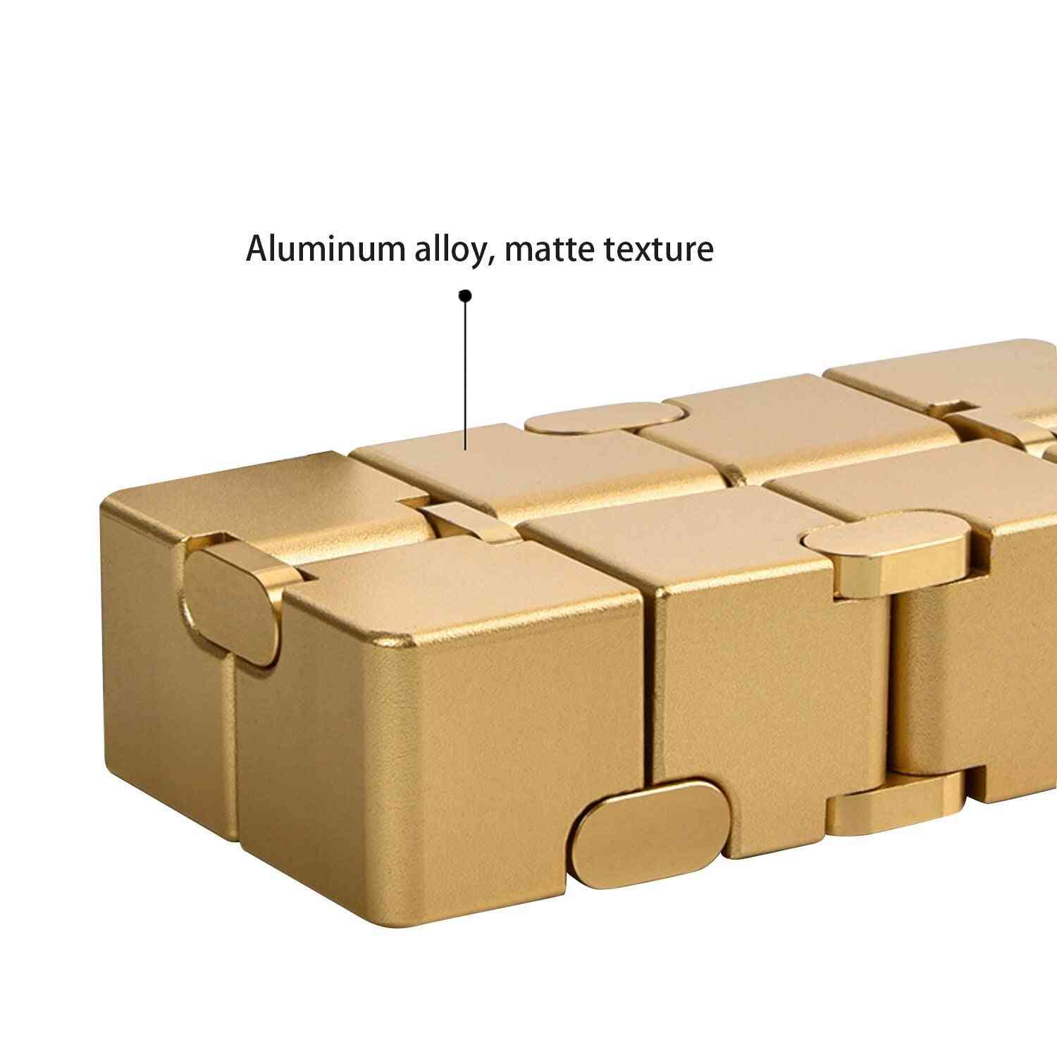 Fashion Aluminum Alloy Infinite Puzzle Finger Flip Cube Block
